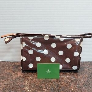Kate Spade Brown and White Polka Dot Pouch..